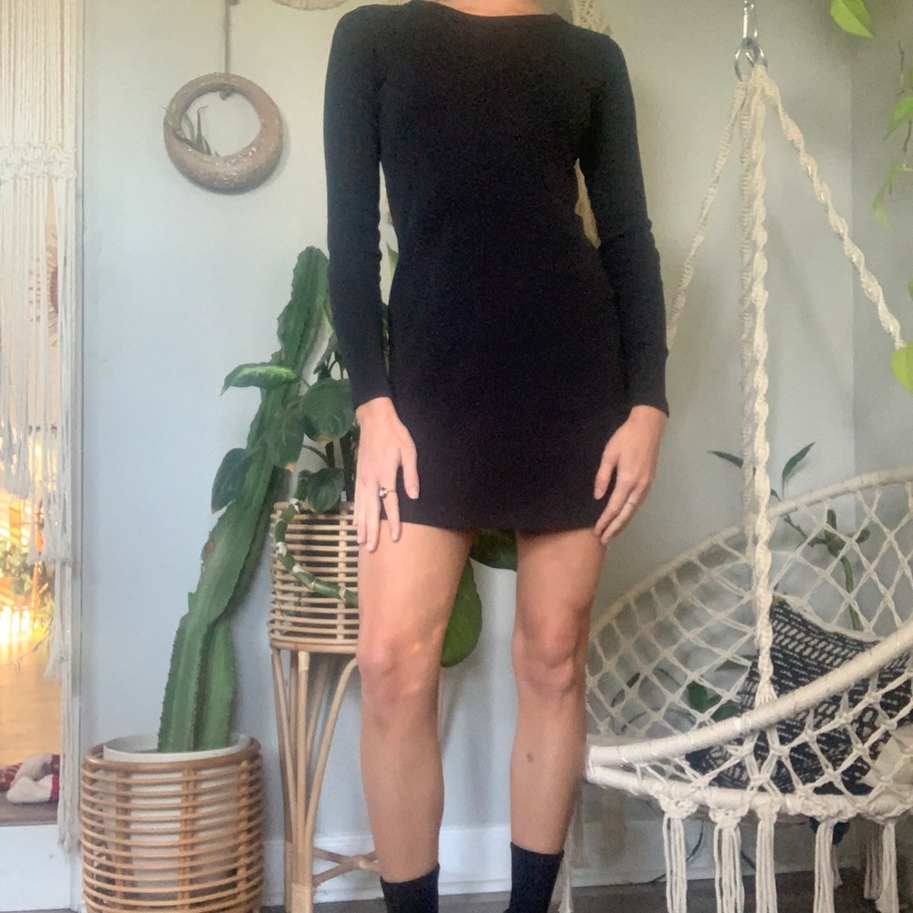 everlane xxs black mini t-shirt dress
